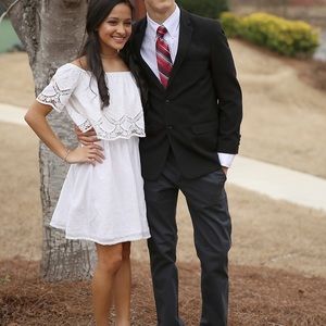 White casual off the shoulder dress